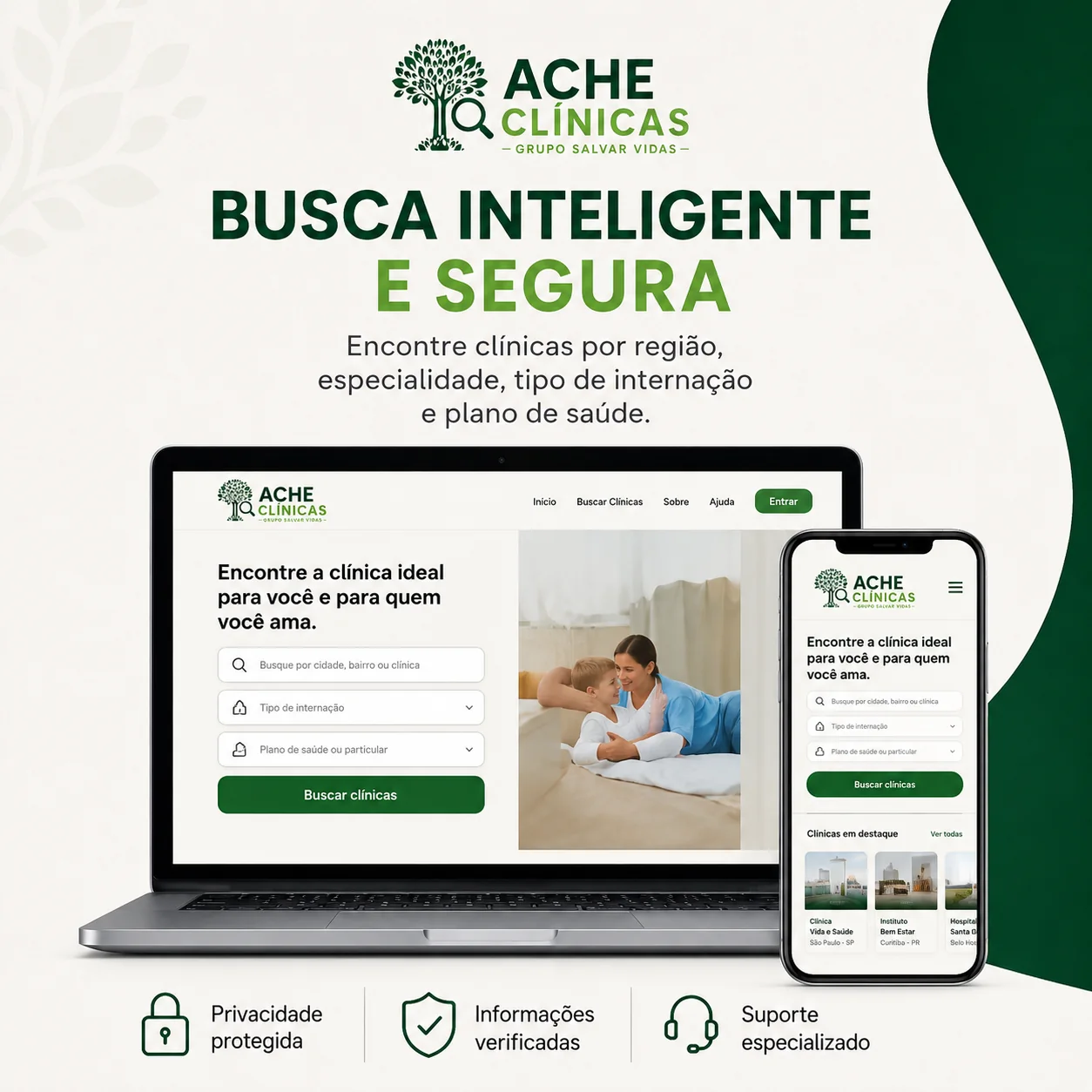 Busca inteligente por clínicas de reabilitação